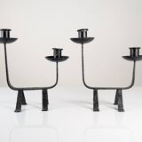Pair of Wrought Iron Candleholders, 1950s