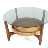 Round coffee table with magazine holder "Hilla"