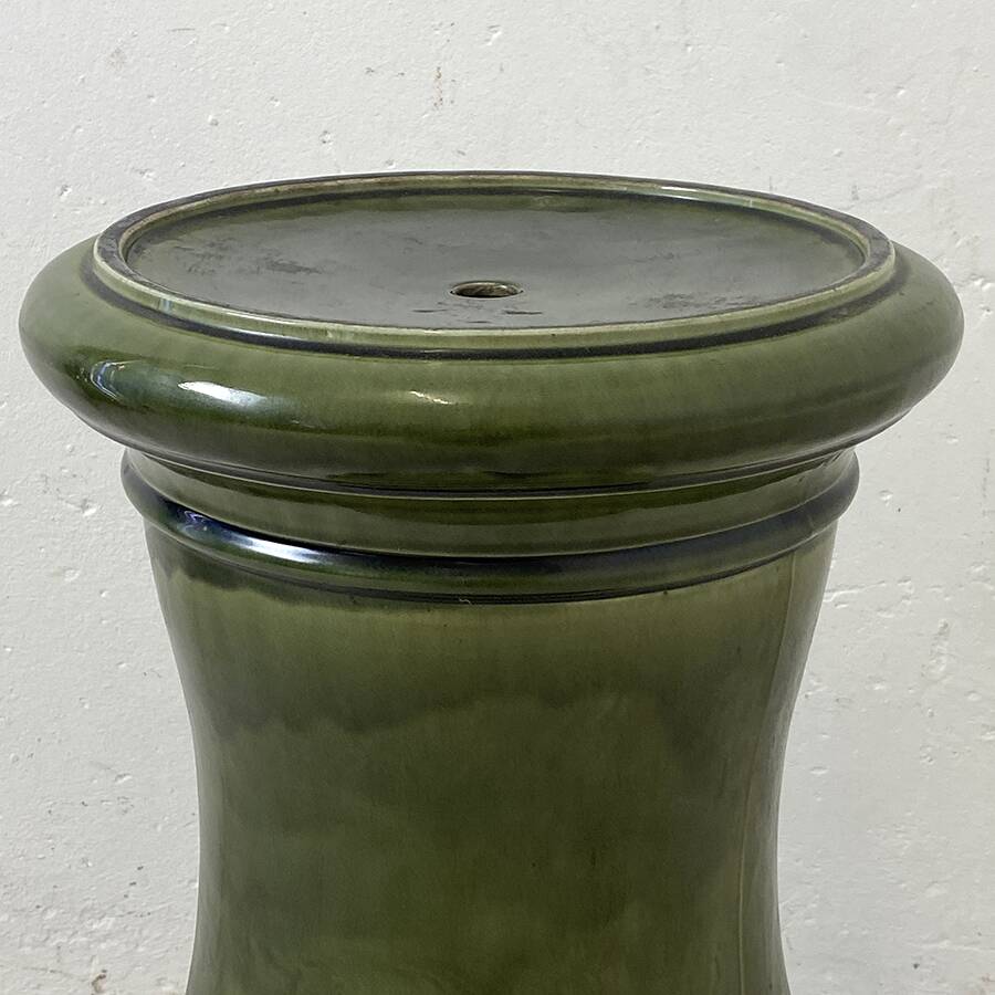 Green glazed ceramic stand