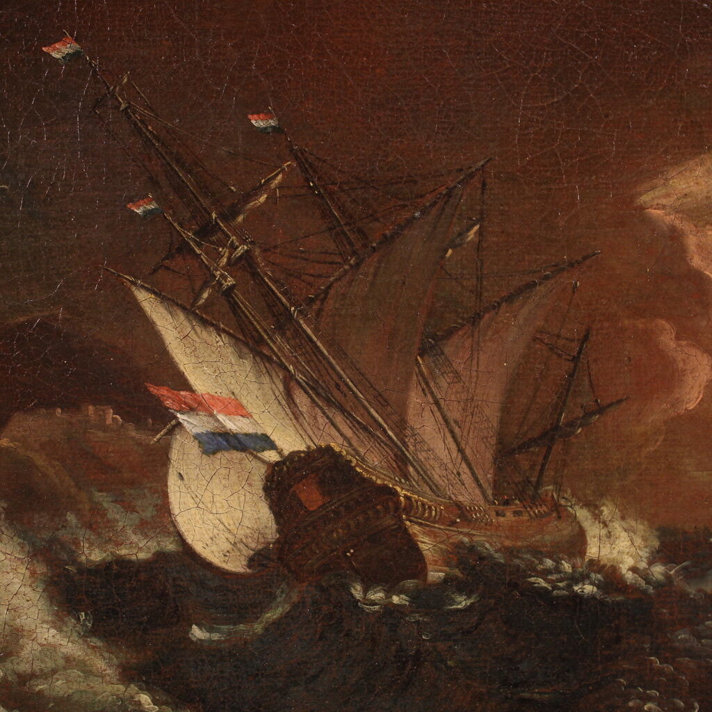 Antique 17th century Flemish seascape