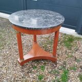 Empire style pedestal table with marble top