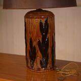 Ceramic lamp with bamboo decor, 1960s