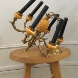 Ceramic and bronze chandelier