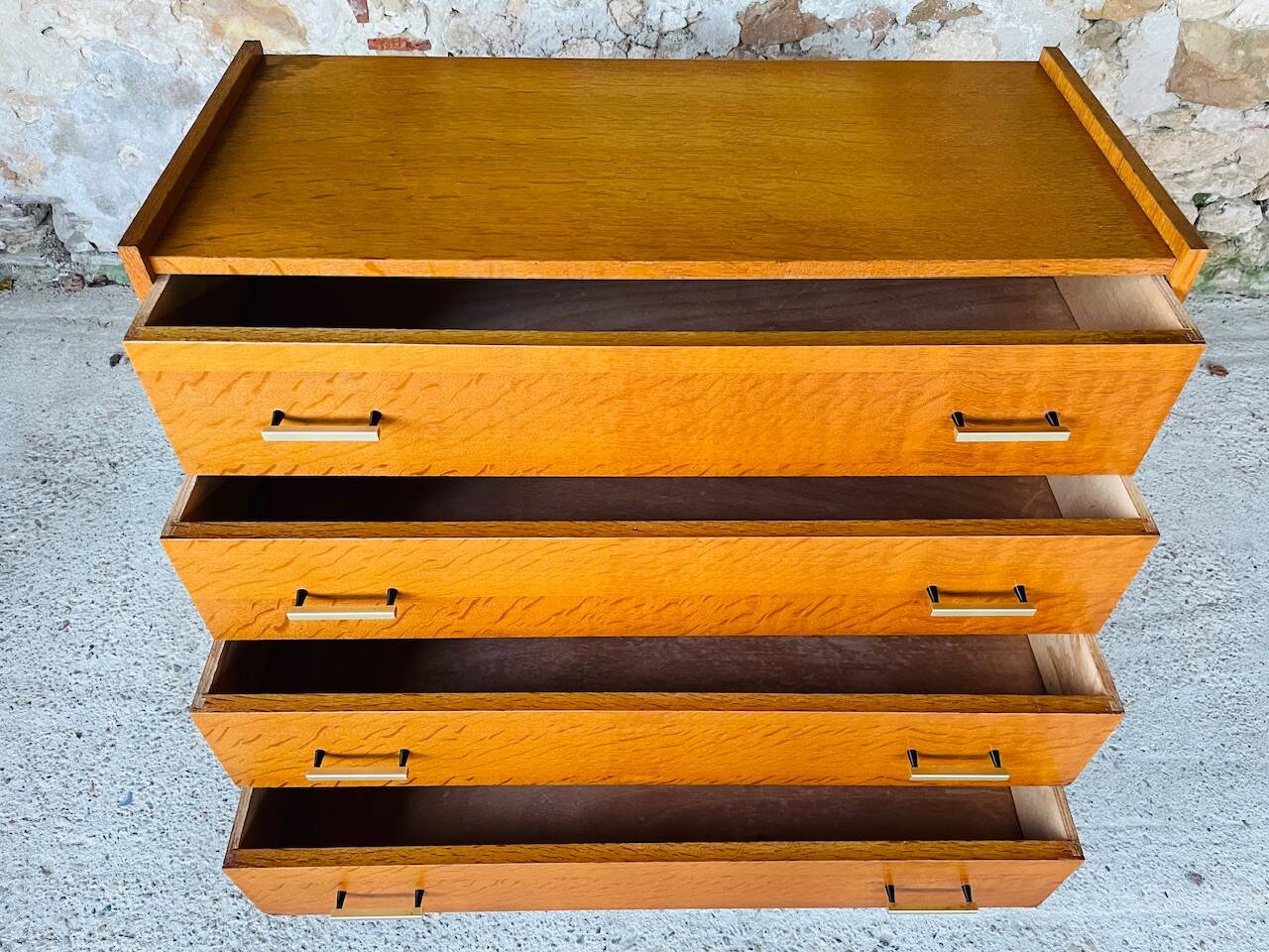 Vintage Scandinavian style oak chest of drawers circa 70's