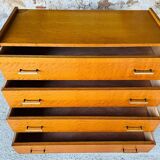 Vintage Scandinavian style oak chest of drawers circa 70's