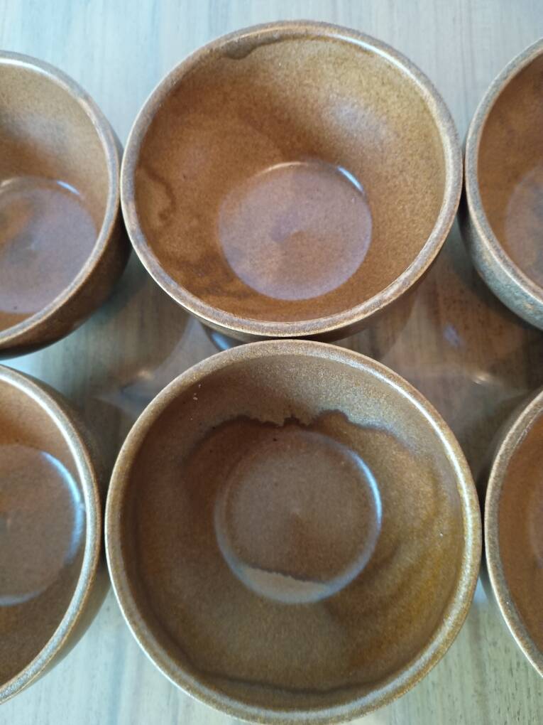 Set of 3 small vintage stoneware bowls from Digoin.