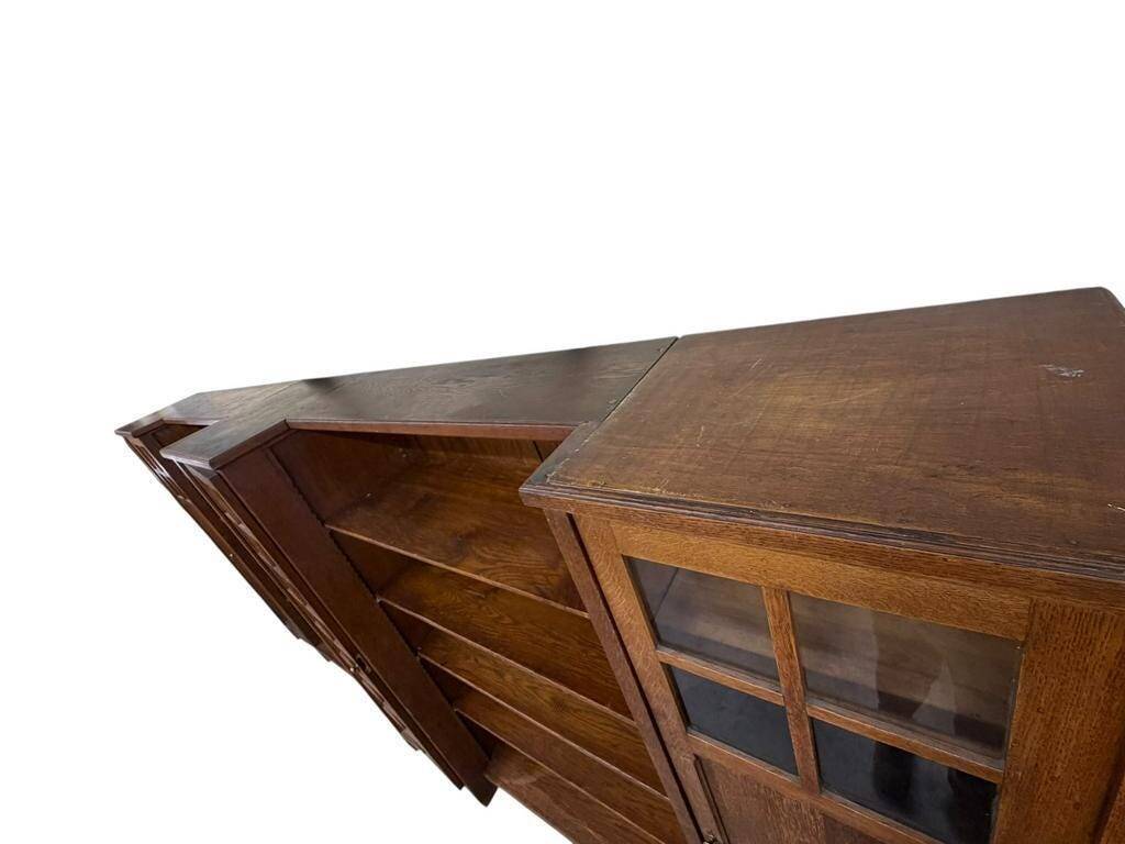 XL vintage wall unit in wood / bookshelf / cabinet (3.4m!)