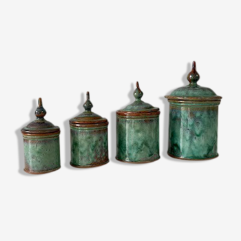 Enamelled terracotta pots