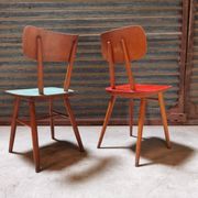 Paire de chaises en bois ton  république tchèque 1960