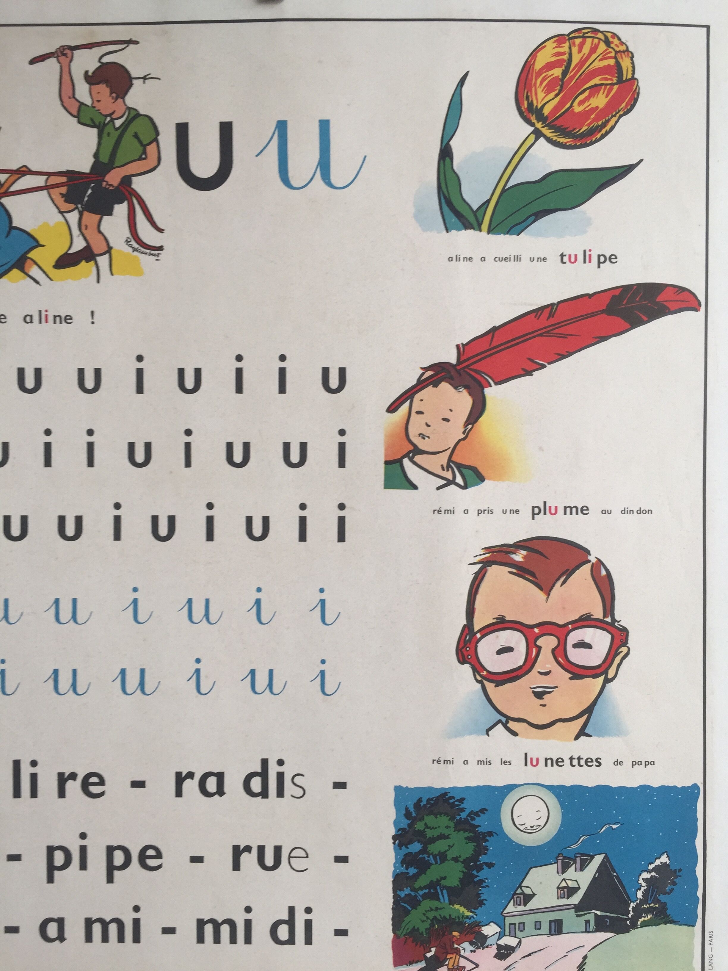 Affiche scolaire "t,ti,tu"