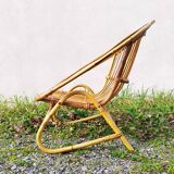 Rattan armchair design 1960 vintage