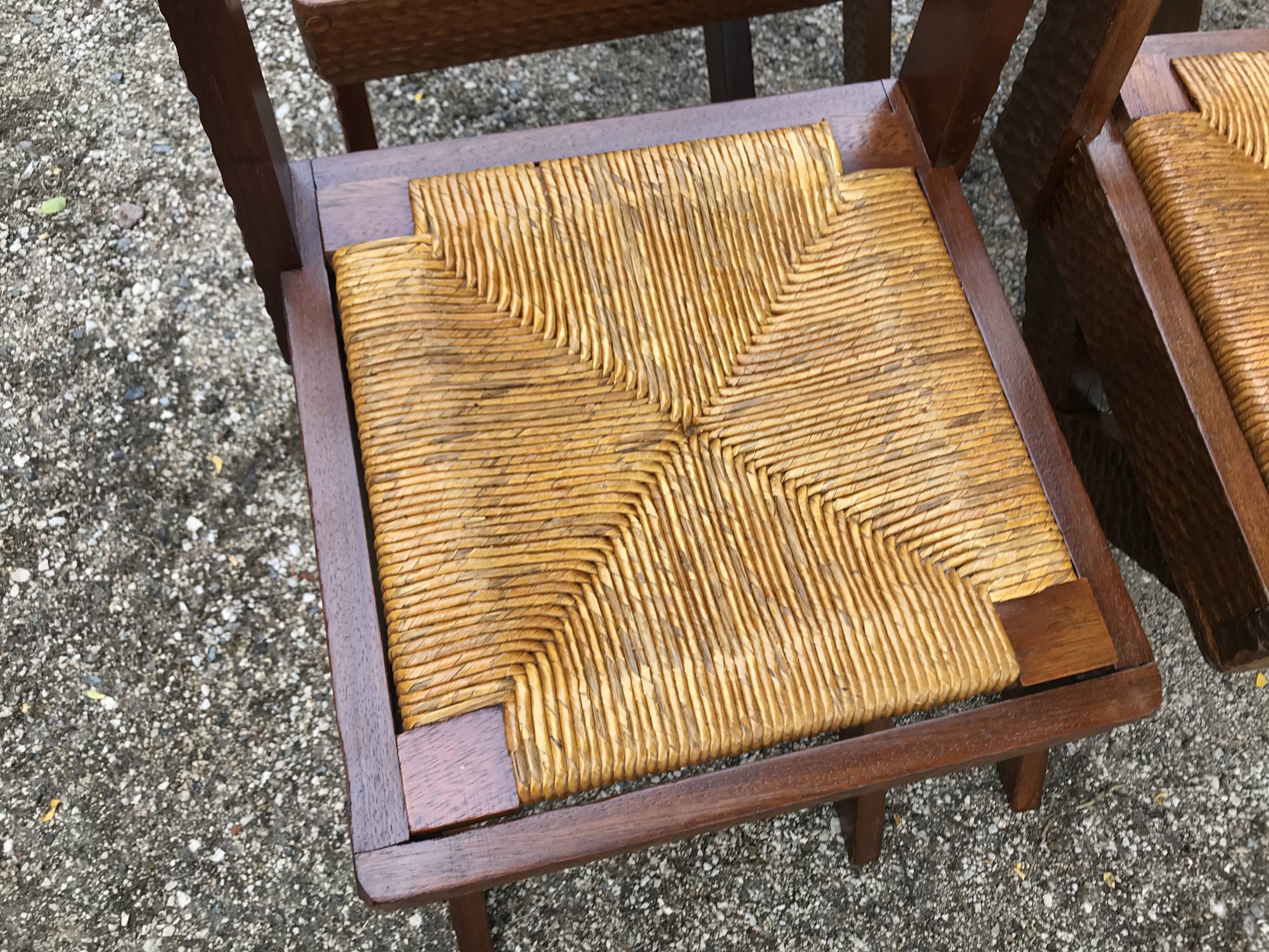Suite of 6 wooden chairs  1940/1950