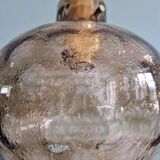 Pair of honeycomb smoked glass pendants, Glasshütte Limburg, 1970