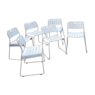Lot of 6 white chairs Bieffeplast