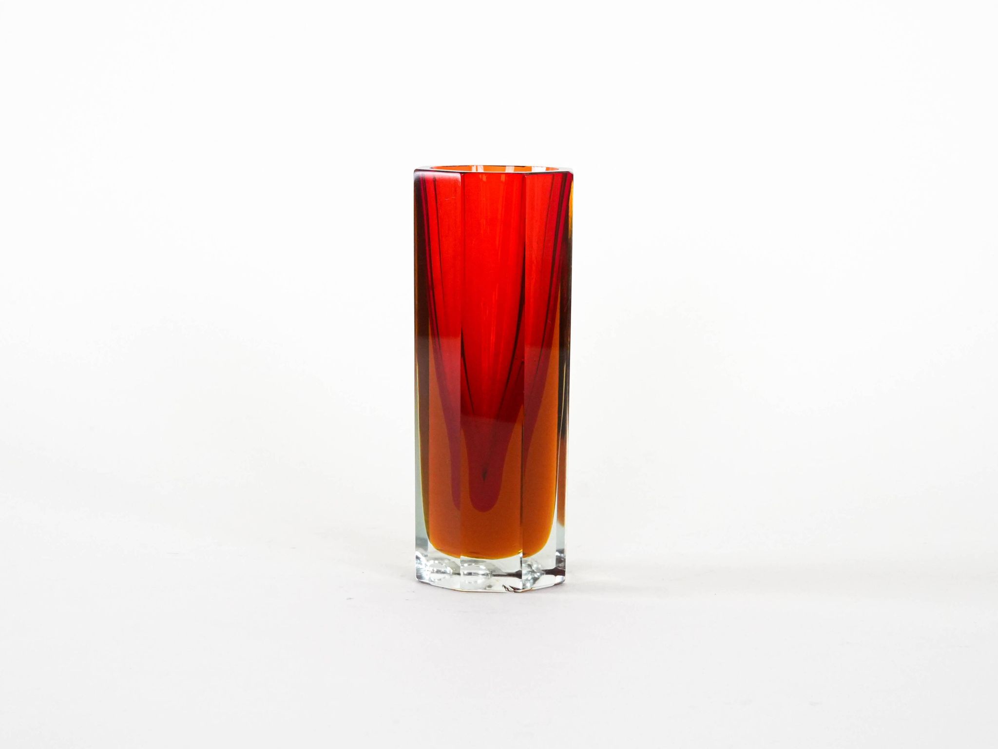 Red glass vase, Czech design, 1960s, made in the Czech Republic