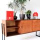 Mid-century modern sideboard in teak with metal legs, 1960s