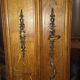 Antique oak wardrobe, 2 large mirrors