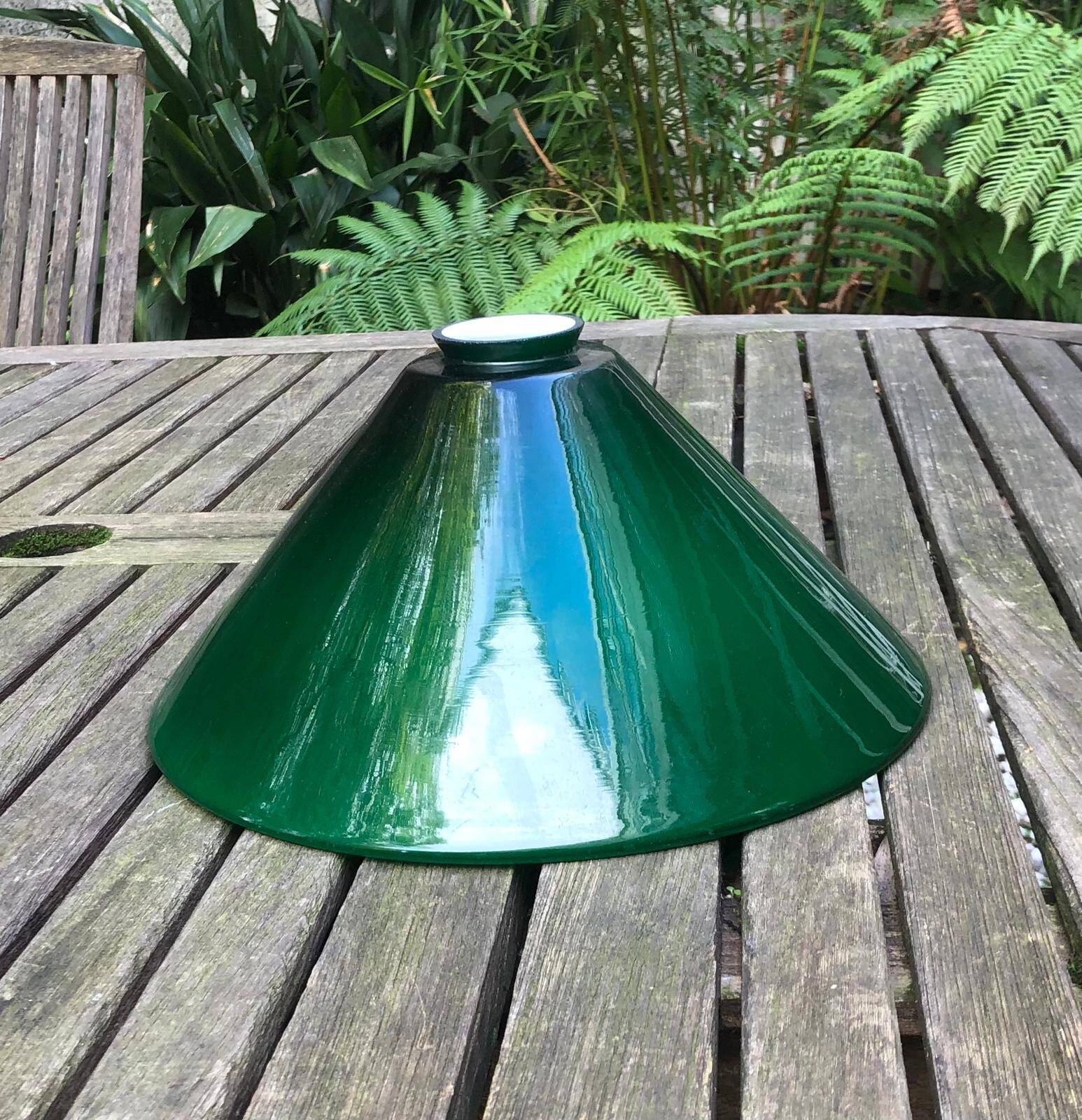 Green glass lampshade