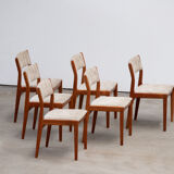 6 danish scandinavian chairs - teak & wool 1960