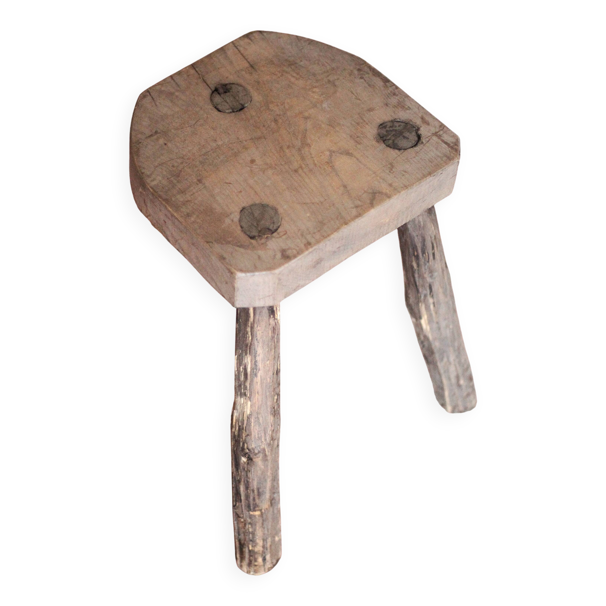 Vintage stool, wooden stool, tripod stool, plant stand