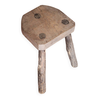 Vintage stool, wooden stool, tripod stool, plant stand