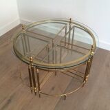 Table basse ronde en laiton de style néoclassique