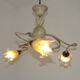 Stunning Italian Vintage 3 Light Tole Chandelier With Blown Glass Shades 4646