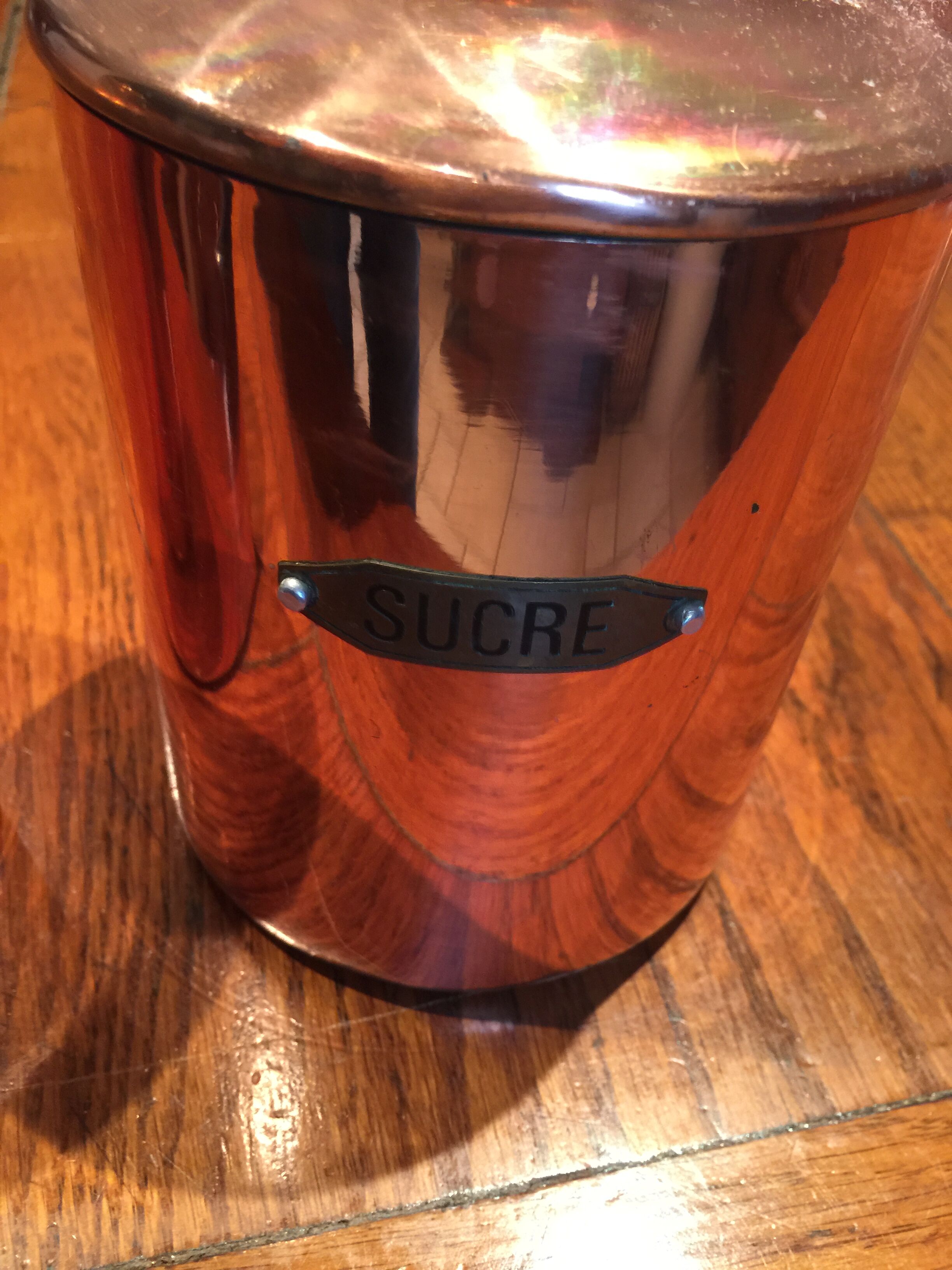 2 copper spice pots