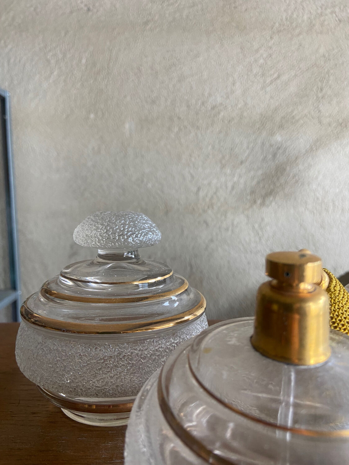 Trio of glass toiletries