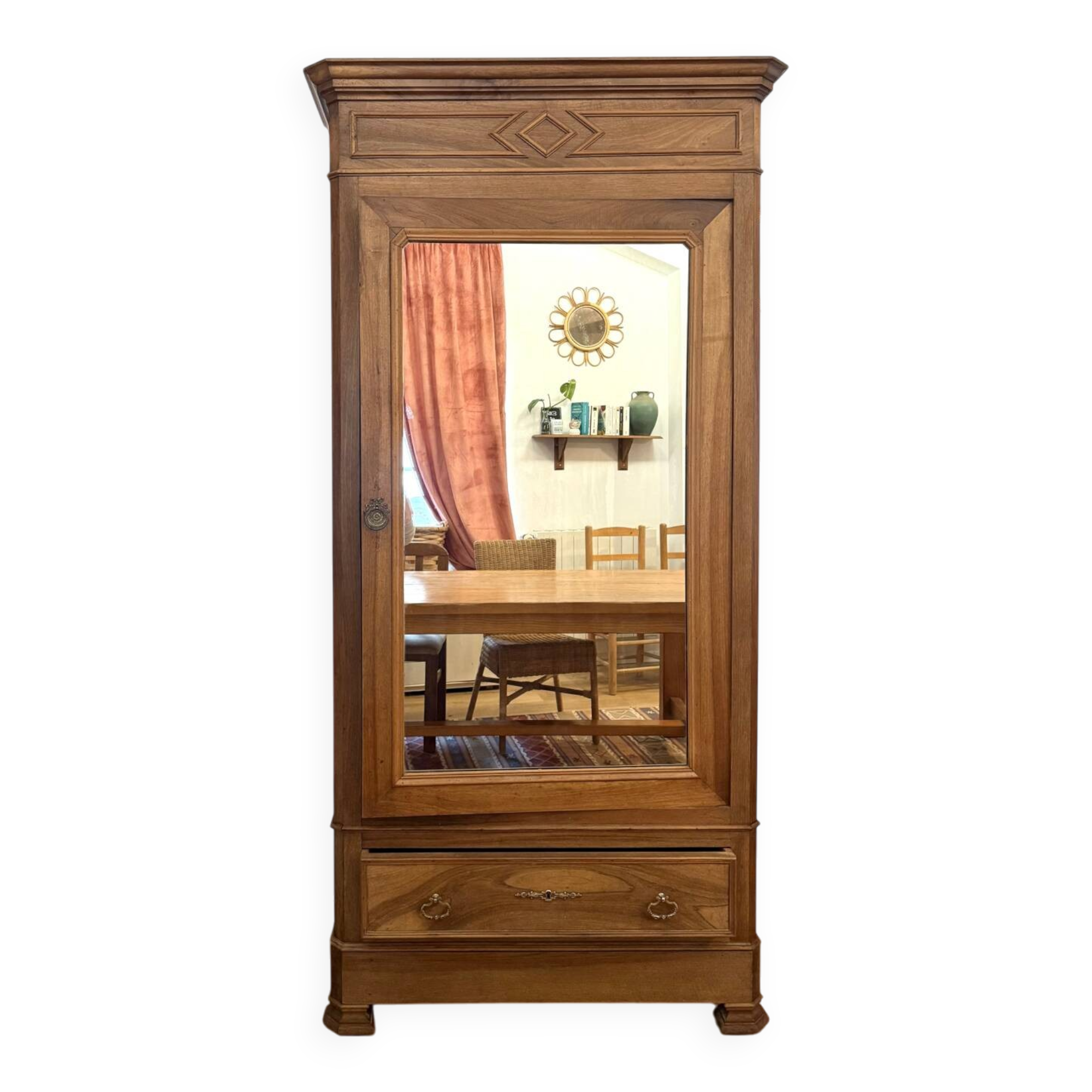 Walnut Bonnetière wardrobe