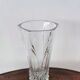 Blown glass vase, polygonal edge, H: 24cm.