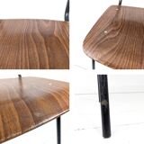 Chaise vintage Pagholz Ahrend Cirkel années 60 assise chêne piètement métal