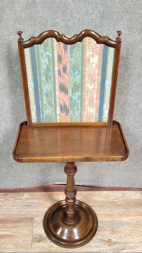 Reading table in walnut with fabric screen – Napoleonic III period