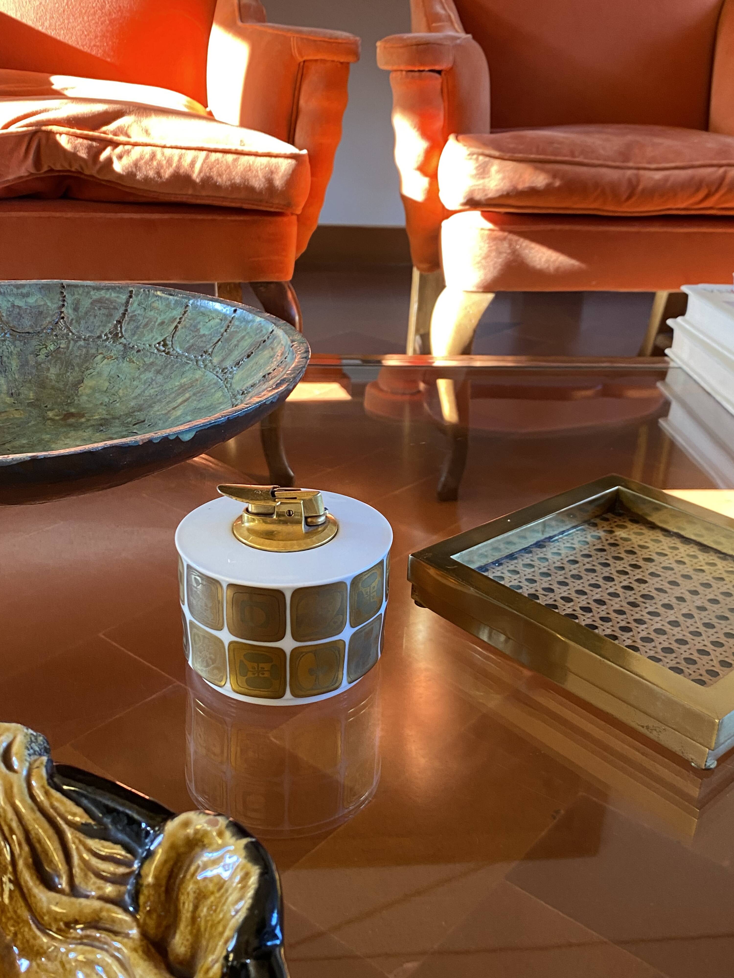 Mid-century porcelain table lighter, Bjorn Wiinblad for Rosenthal, 1970s