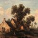 Godchaux. Oil on panel, animated landscape. 19th century