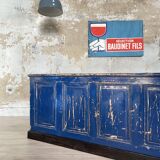 Commercial bank weathered wood panel.