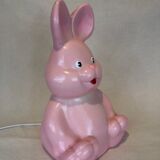 Lampe à poser lapin rose vintage