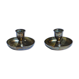 Pair of candlesticks in brass model 93 by Skultuna 1988
