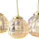 Triple Art Deco style amber glass pendant light