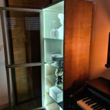 Vintage industrial showcase with LED interior lighting