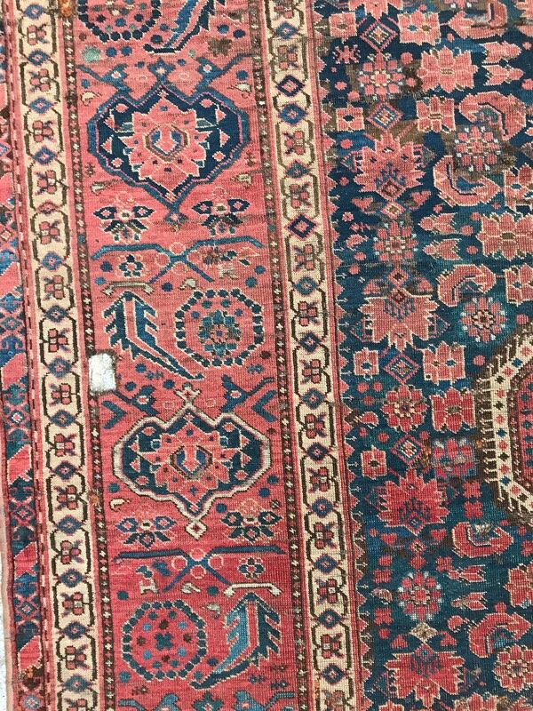 Tapis ancien Beshir afghan fait main 197x396 cm