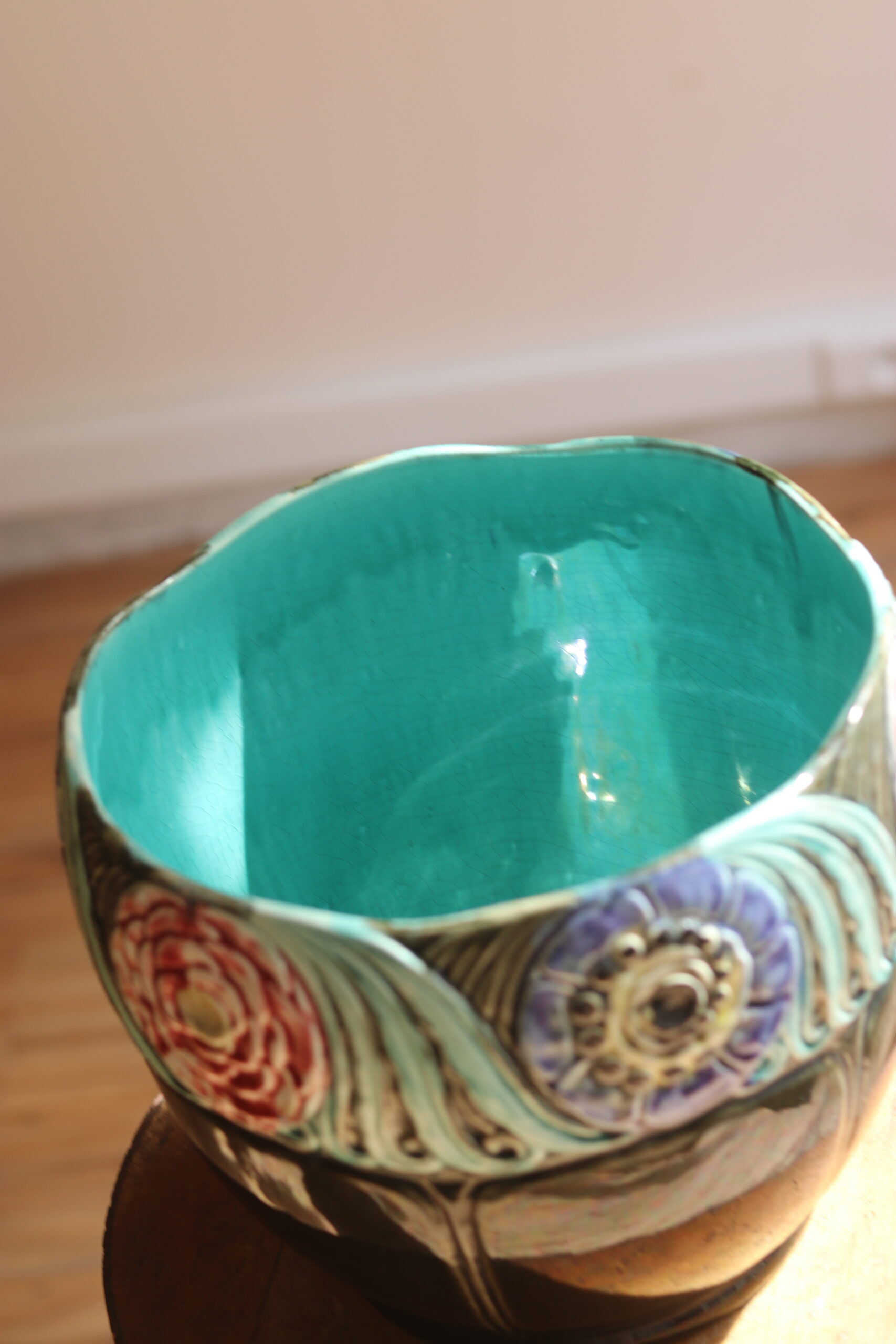 Large Art Deco cachepot in glazed earthenware, Orchies (Moulin des Loups), circa 1925.