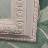Old mirror framed white 58x72cm