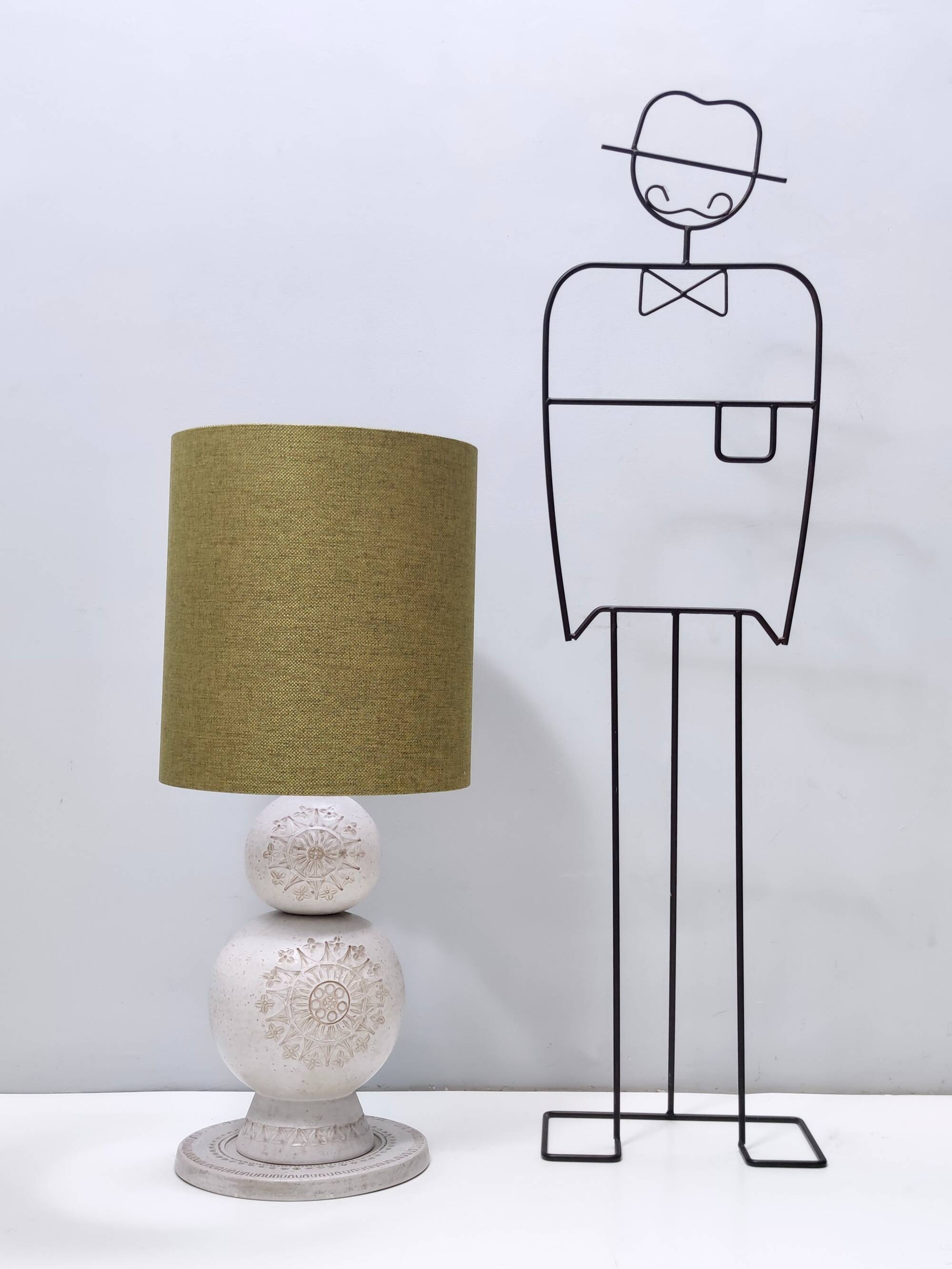 Engraved Ceramic Table Lamp "Siviglia" by Aldo Londi for Bitossi, Italy