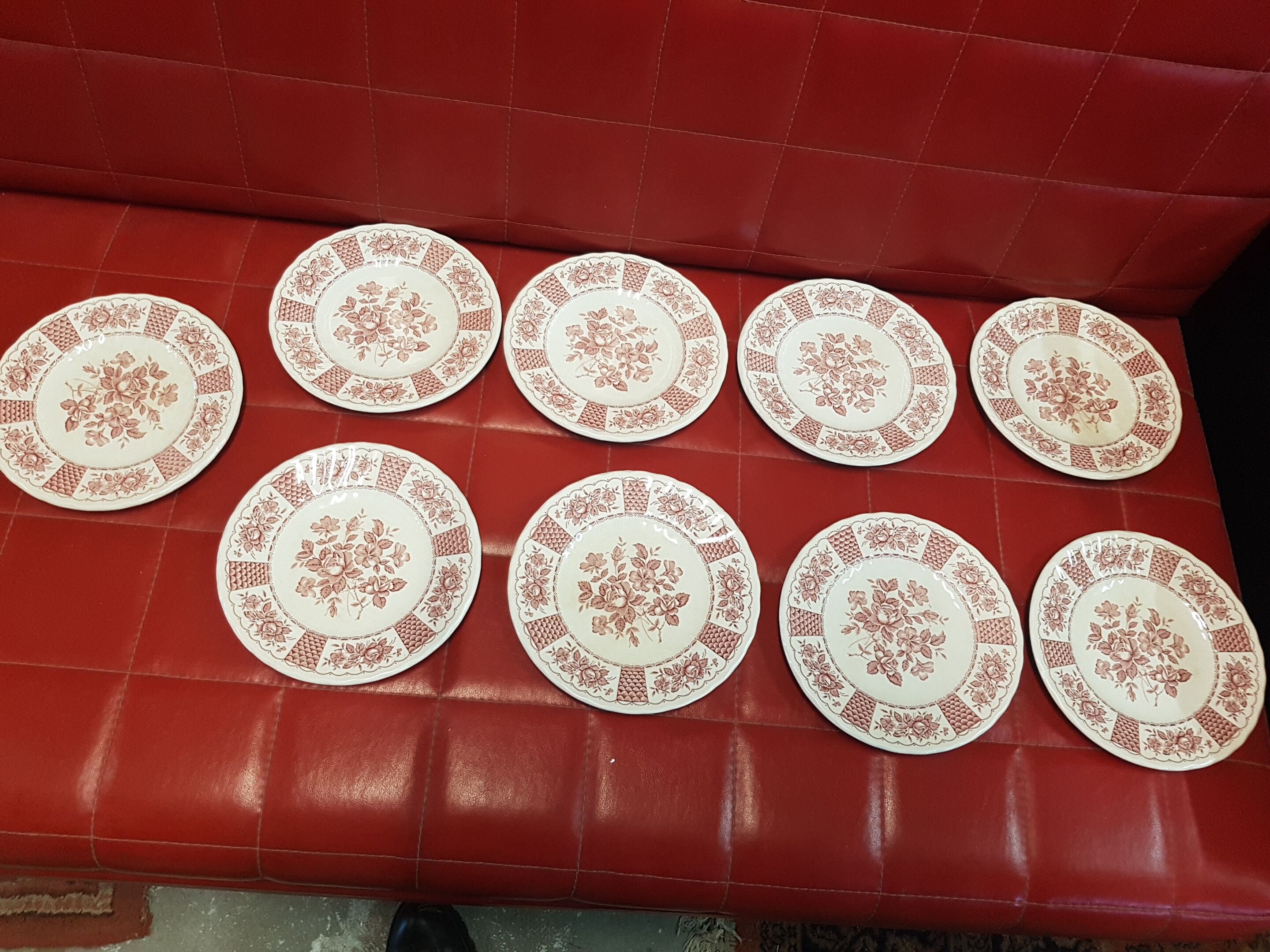 Pink English China plates