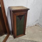 Meuble d'appoint ancien vitrail