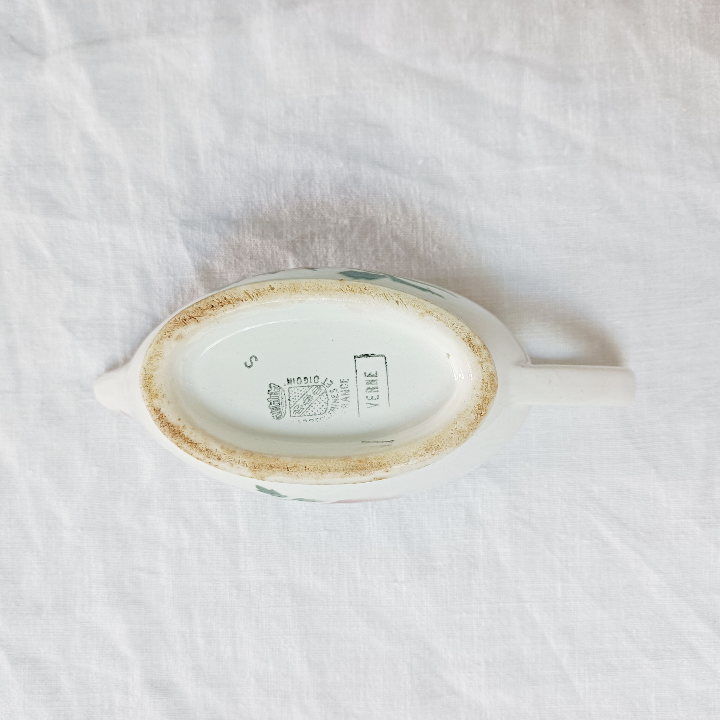 Saucière Digoin Sarreguemines fleurie