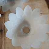 Set of 3 Art Deco glass paste pendant lights