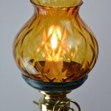 Lampe unique en verre ambré recyclé
