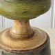 Lampe vintage en bois tourné chic dorée